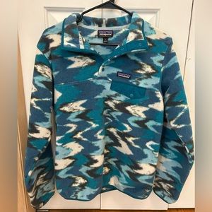 Blue Patterned Patagonia Synchilla Fleece Pullover Size Small